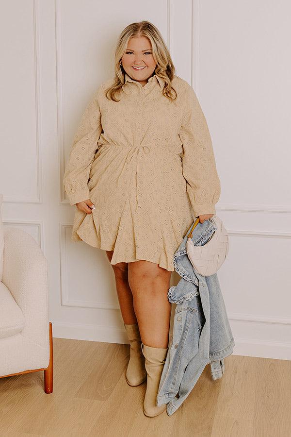 Impressions Blissful Smile Eyelet Mini Dress Curves