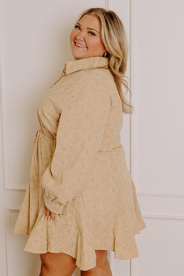 Impressions Blissful Smile Eyelet Mini Dress Curves