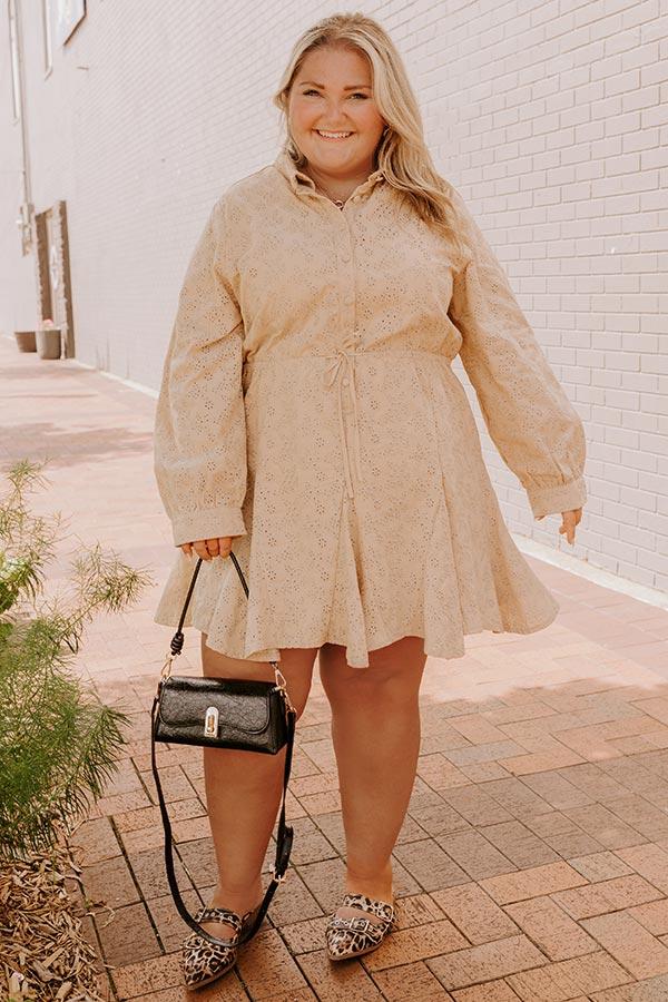 Impressions Blissful Smile Eyelet Mini Dress Curves