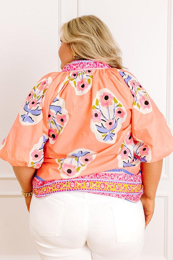 Impressions Blooming Personality Floral Shift Top Curves