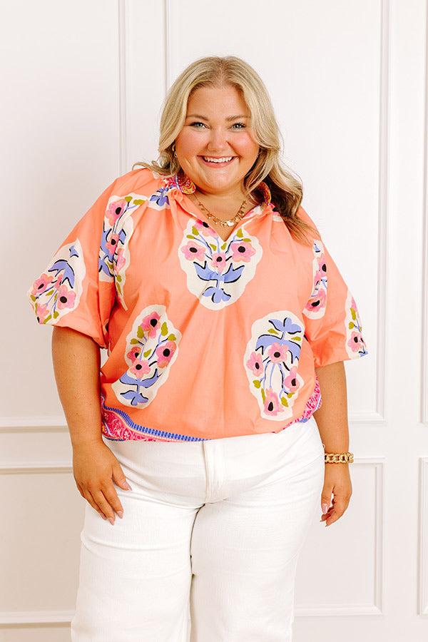 Impressions Blooming Personality Floral Shift Top Curves