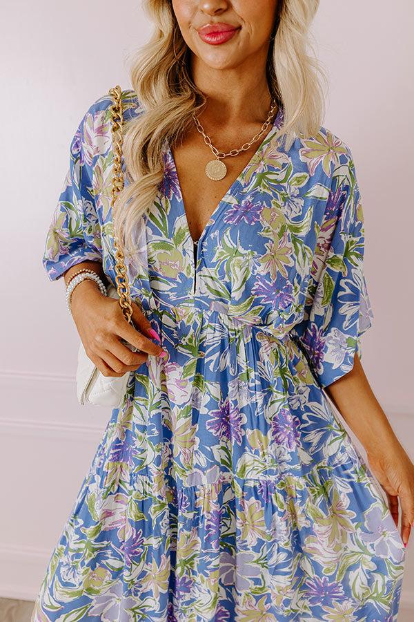 Impressions Blossom Breeze Floral Maxi In Periwinkle