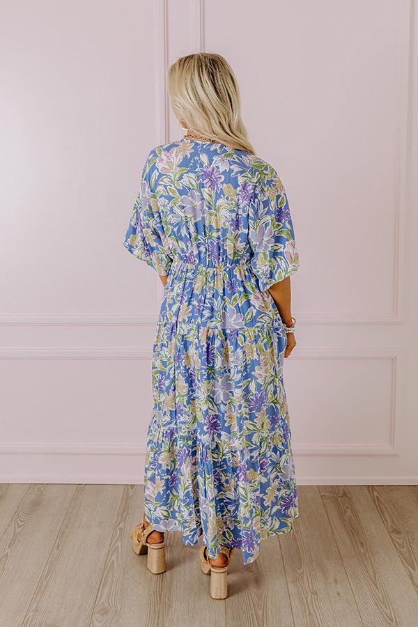 Impressions Blossom Breeze Floral Maxi In Periwinkle