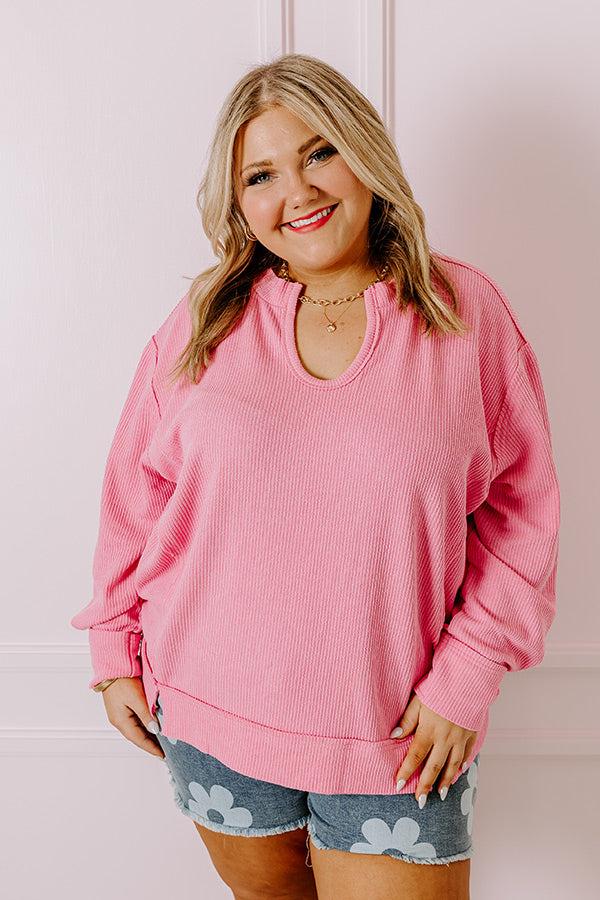 Impressions Boardwalk Babe Shift Top in Pink Curves