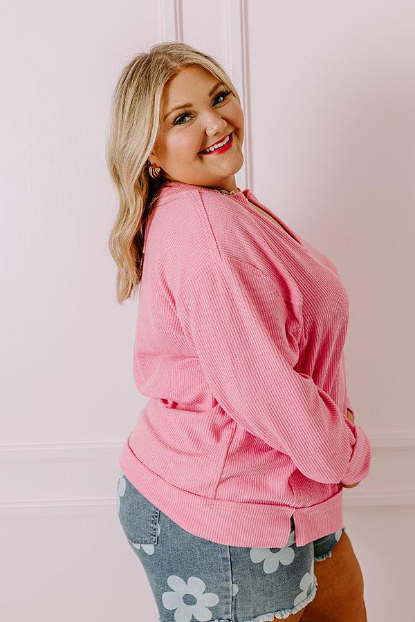 Impressions Boardwalk Babe Shift Top In Pink Curves