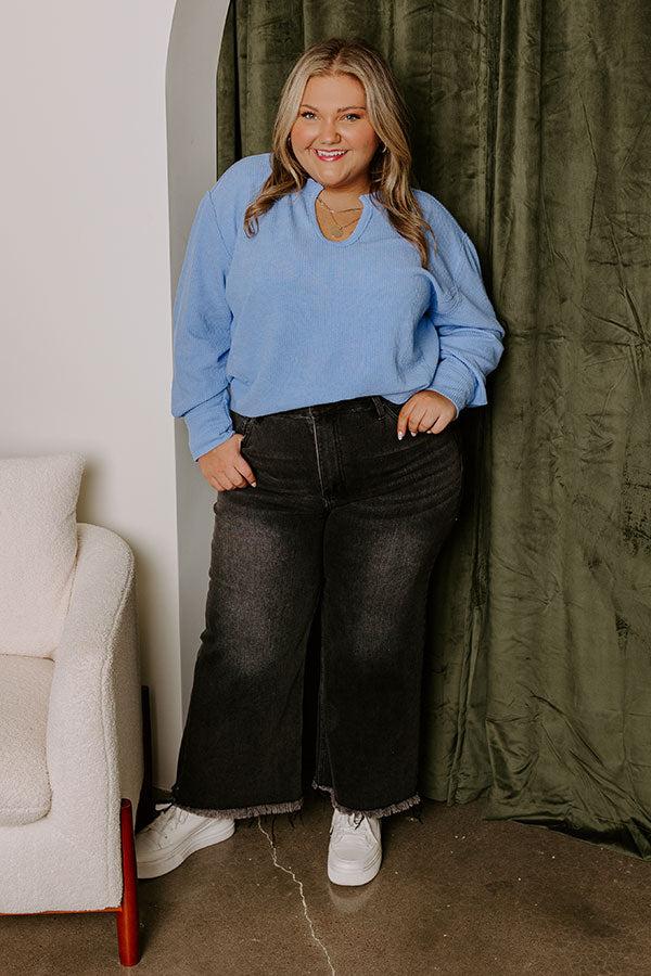 Impressions Boardwalk Babe Shift Top In Sky Blue Curves