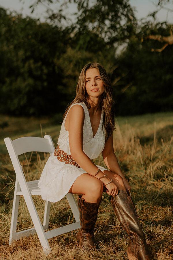 Impressions Boardwalk Brunch Babydoll Mini Dress In White