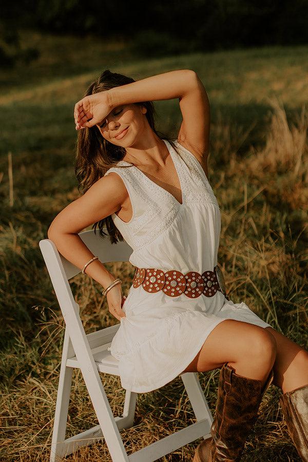 Impressions Boardwalk Brunch Babydoll Mini Dress In White