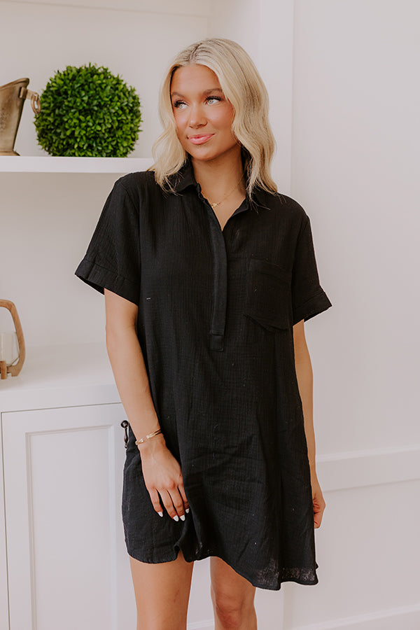 Impressions Boardwalk Cutie T-Shirt Mini Dress In Black