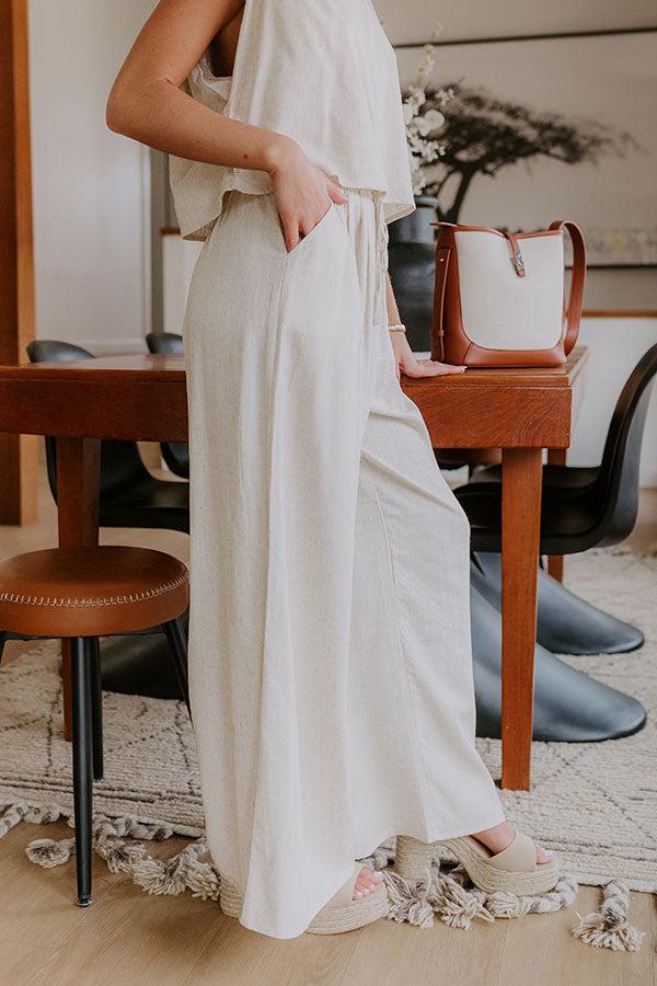 Impressions Boardwalk Stroll High Waist Linen-Blend Pants