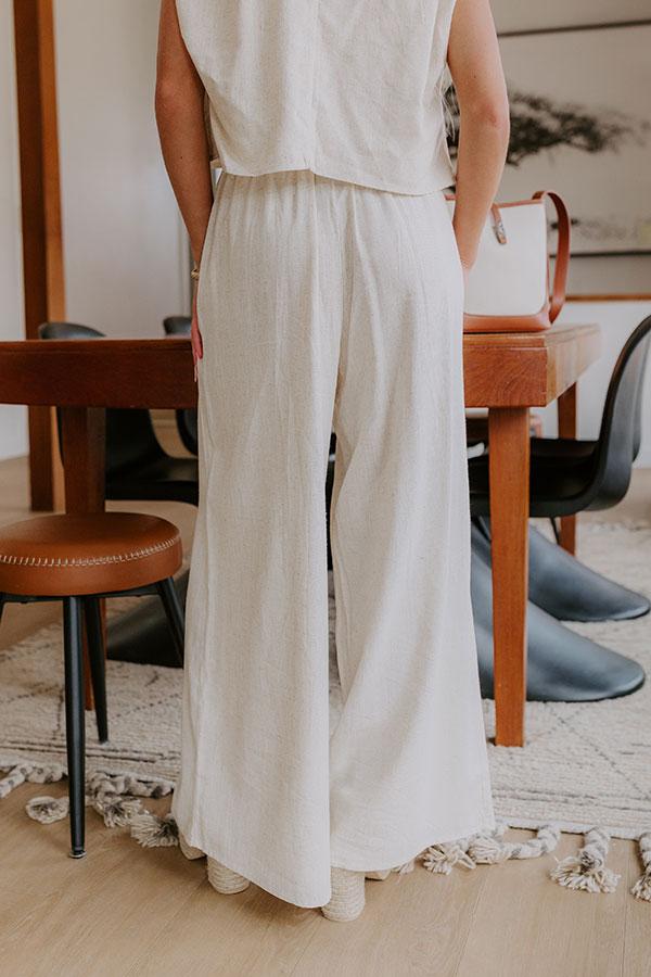 Impressions Boardwalk Stroll High Waist Linen-Blend Pants