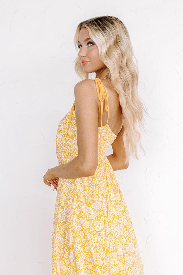Impressions Boho Beauty Floral Maxi Dress In Marigold
