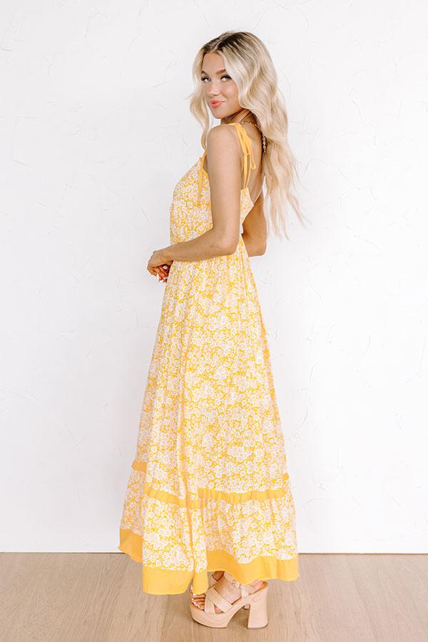 Impressions Boho Beauty Floral Maxi Dress In Marigold