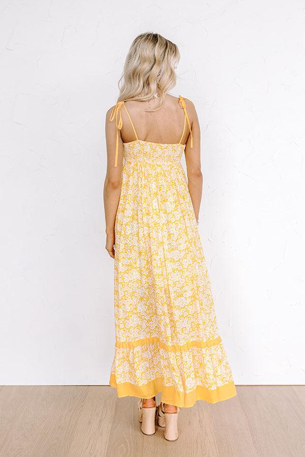 Impressions Boho Beauty Floral Maxi Dress In Marigold