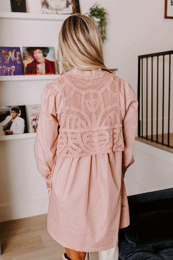 Impressions Boho Belle Two Piece Mini Dress In Blush