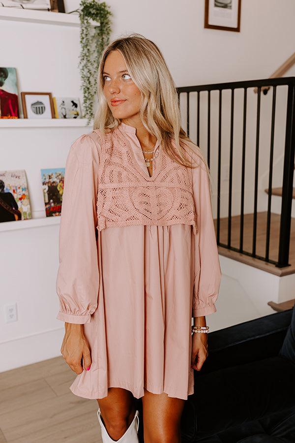 Impressions Boho Belle Two Piece Mini Dress In Blush