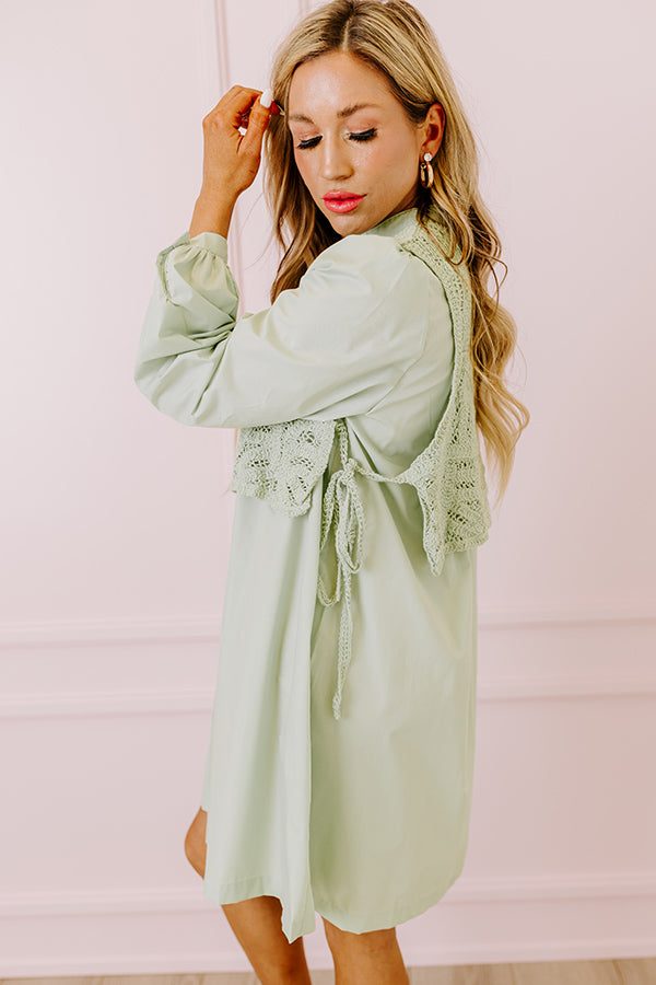 Impressions Boho Belle Two Piece Mini Dress In Pear