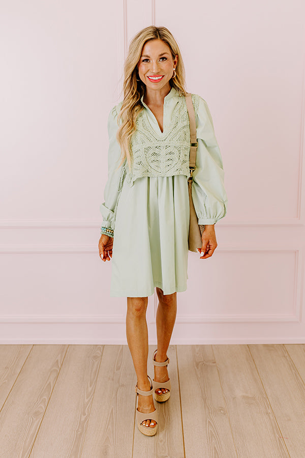 Impressions Boho Belle Two Piece Mini Dress In Pear