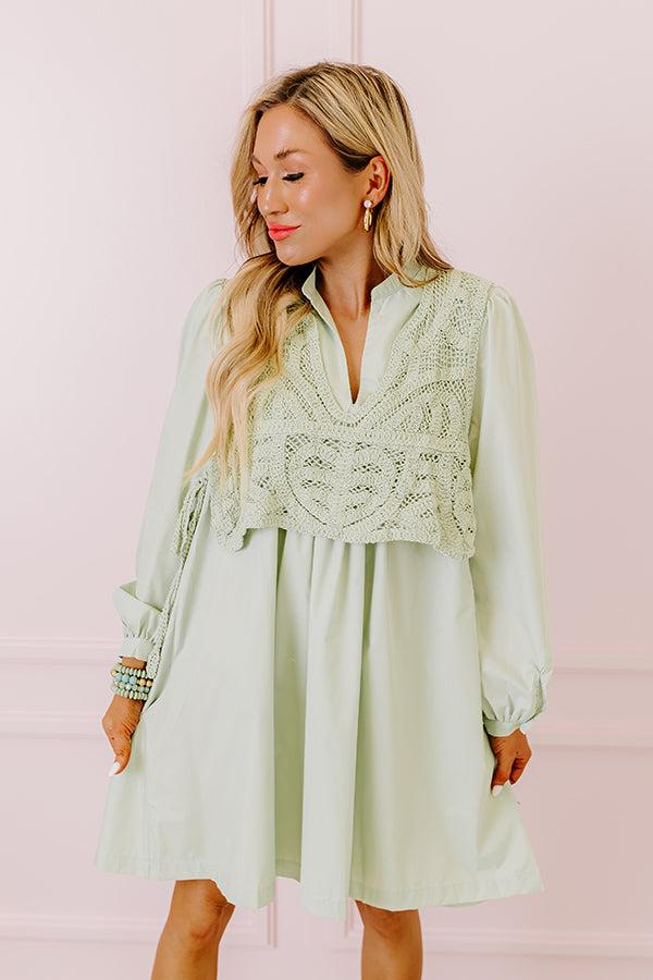 Impressions Boho Belle Two Piece Mini Dress In Pear