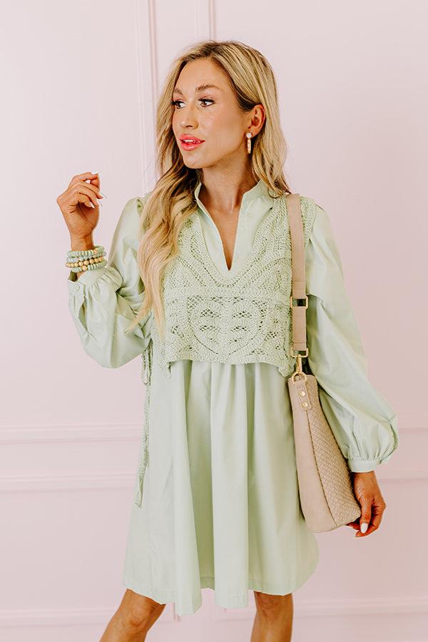 Impressions Boho Belle Two Piece Mini Dress in Pear
