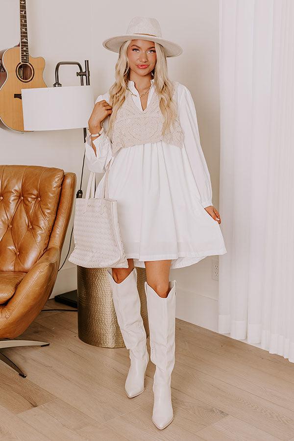 Impressions Boho Belle Two Piece Mini Dress In White