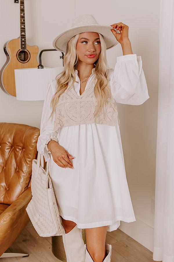 Impressions Boho Belle Two Piece Mini Dress in White