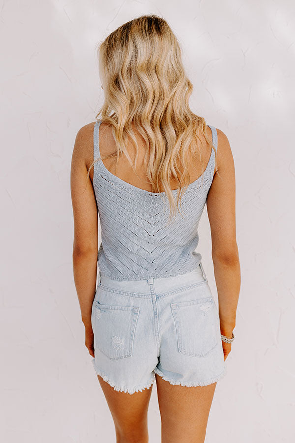 Impressions Bondi Beach Boardwalk Knit Tank In Sky Blue