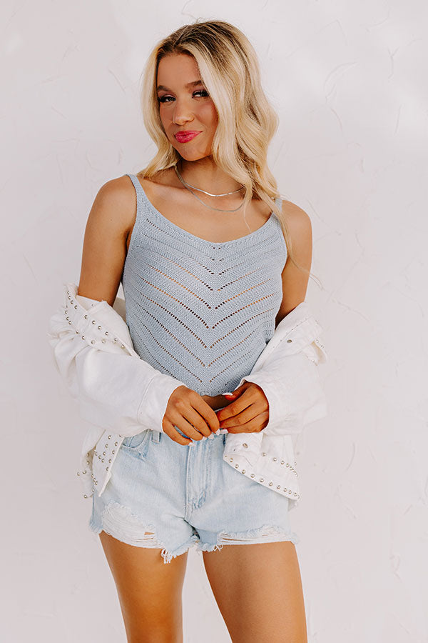 Impressions Bondi Beach Boardwalk Knit Tank In Sky Blue