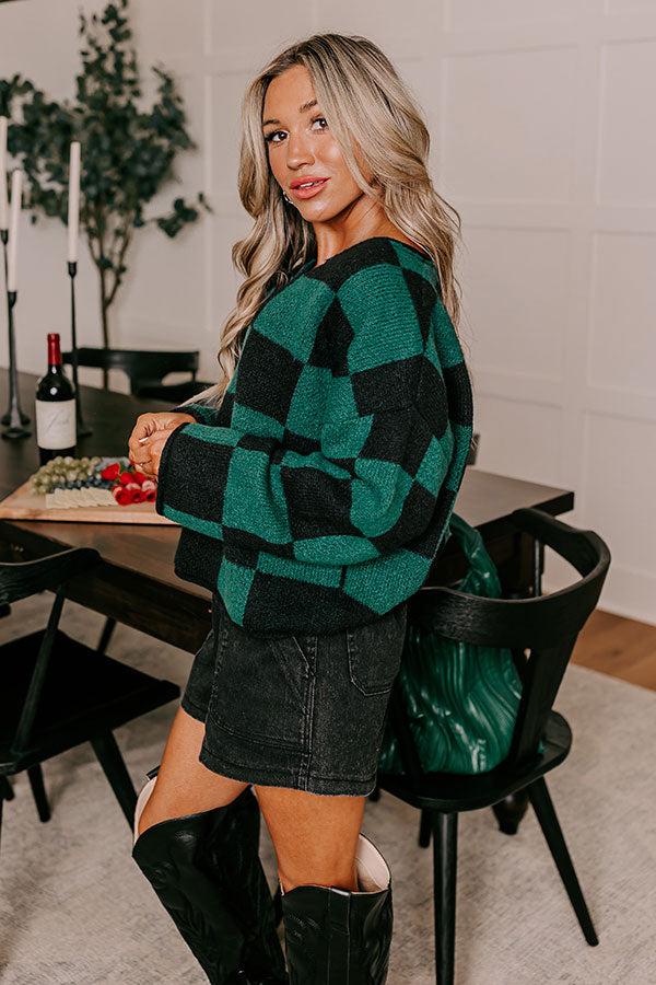 Impressions Bonfire Bliss Knit Sweater In Hunter Green