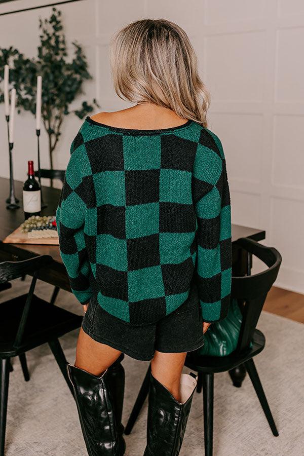 Impressions Bonfire Bliss Knit Sweater In Hunter Green