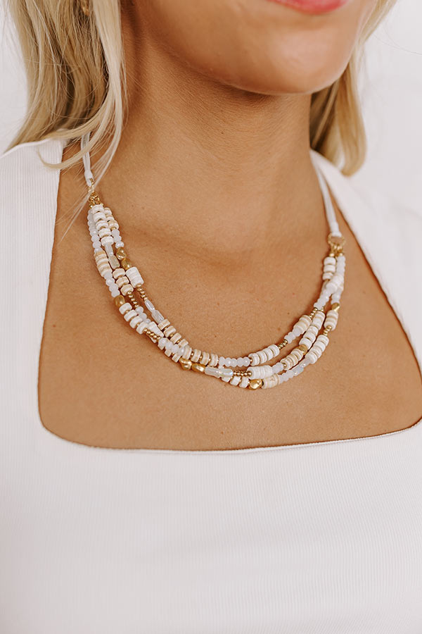 Impressions Bora Bora Trip Layered Necklace in Ivory
