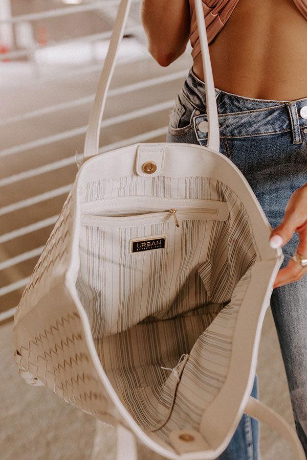 Impressions Boston Market Faux Leather Tote In Cream