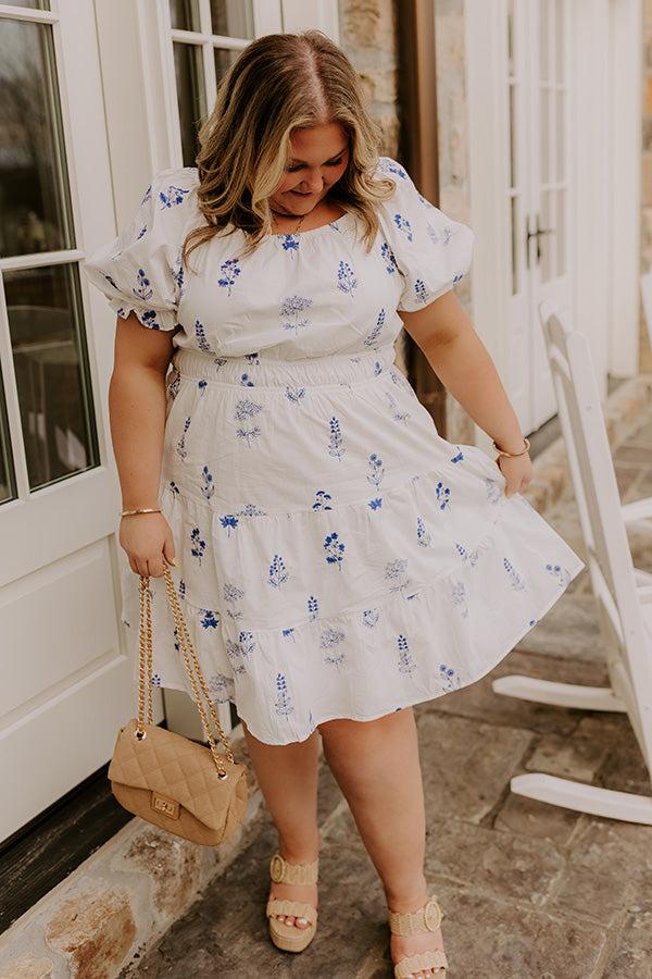 Impressions Botanical Moment Embroidered Mini Dress Curves