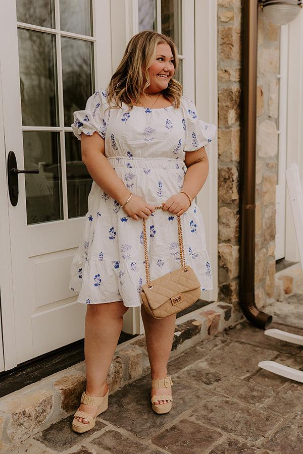 Impressions Botanical Moment Embroidered Mini Dress Curves