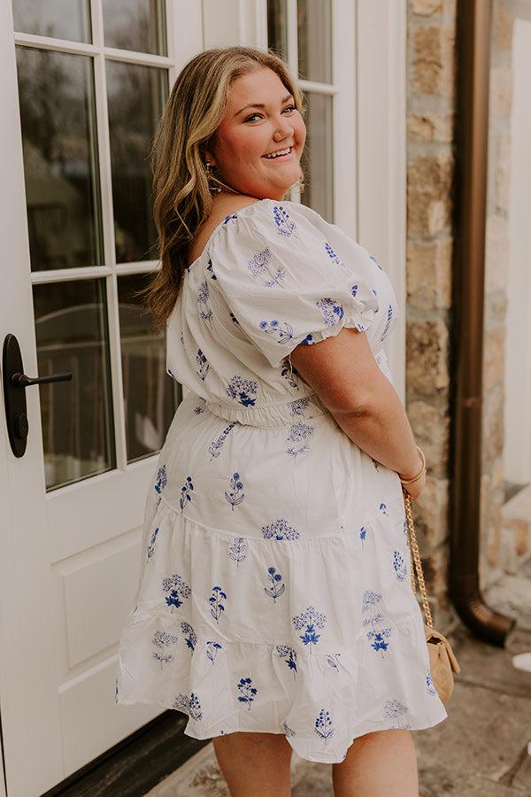 Impressions Botanical Moment Embroidered Mini Dress Curves