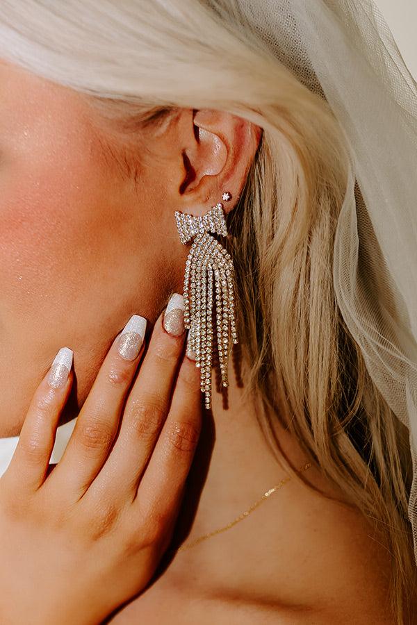 Impressions Bow Perfection Rhinestone Earrings In Gold