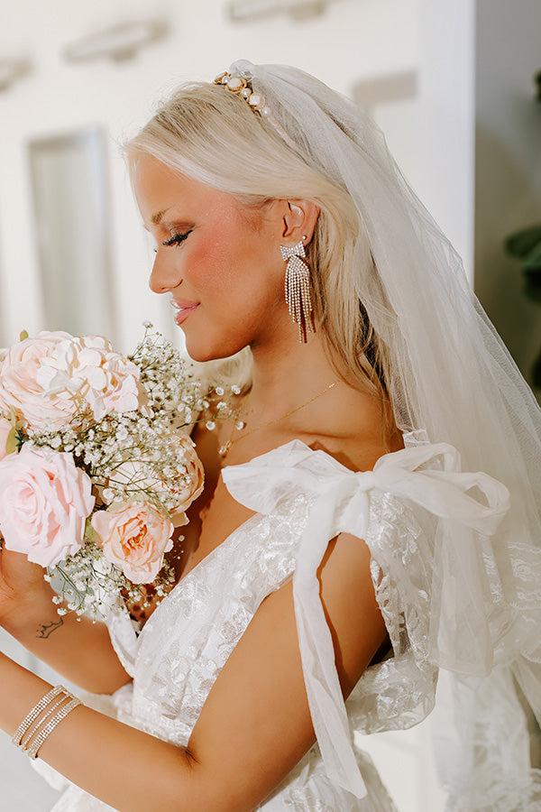 Impressions Bow Perfection Rhinestone Earrings In Gold