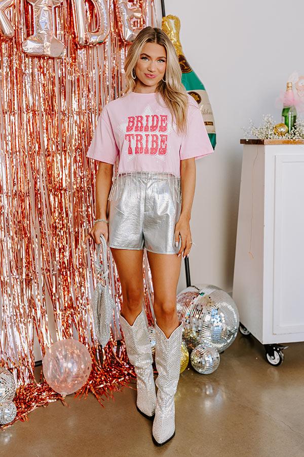 Impressions Bride Tribe Rhinestone Tassel Top In Pink