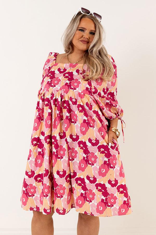 Impressions Brilliant And Charming Floral Babydoll Dress Curves