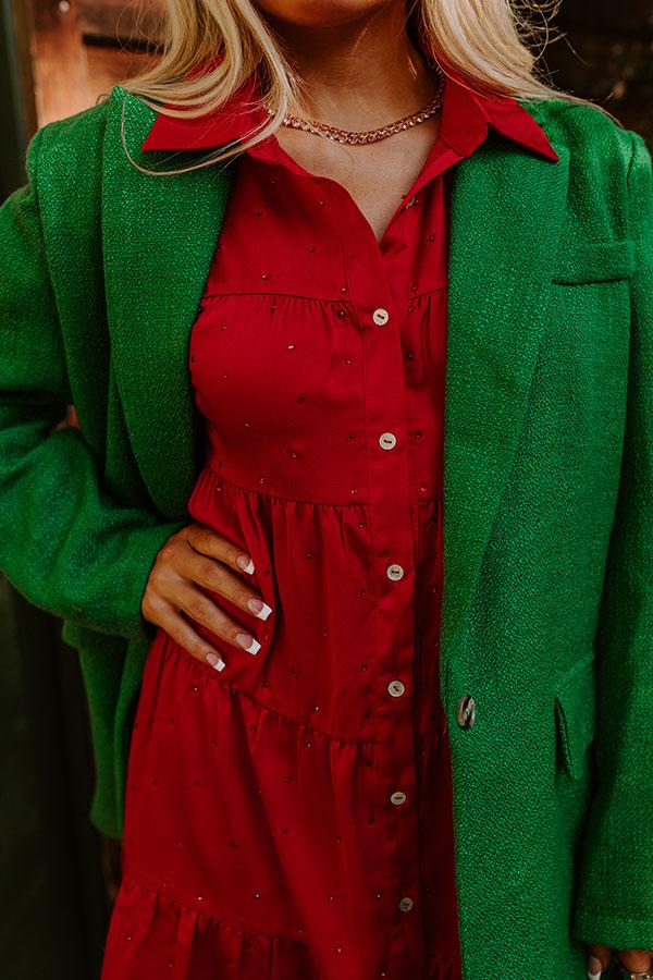 Impressions Bring The Sparkle Satin Mini Dress In Wine