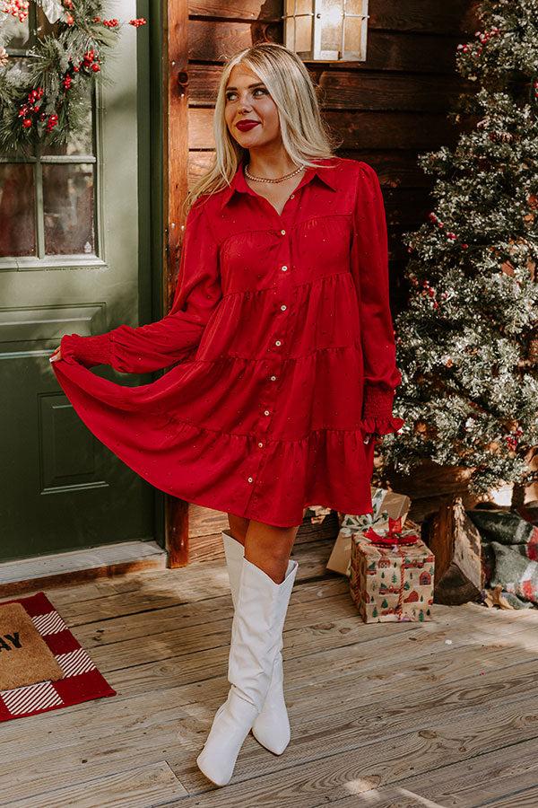 Impressions Bring The Sparkle Satin Mini Dress In Wine