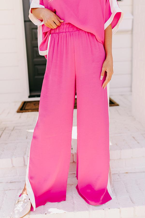 Impressions Brooklyn Babe High Waist Pants In Hot Pink