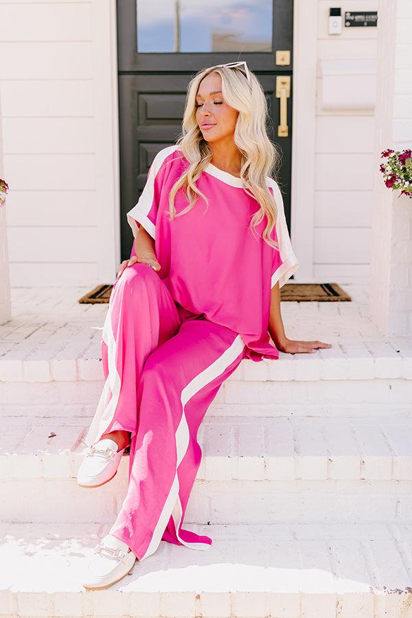 Impressions Brooklyn Babe High Waist Pants in Hot Pink