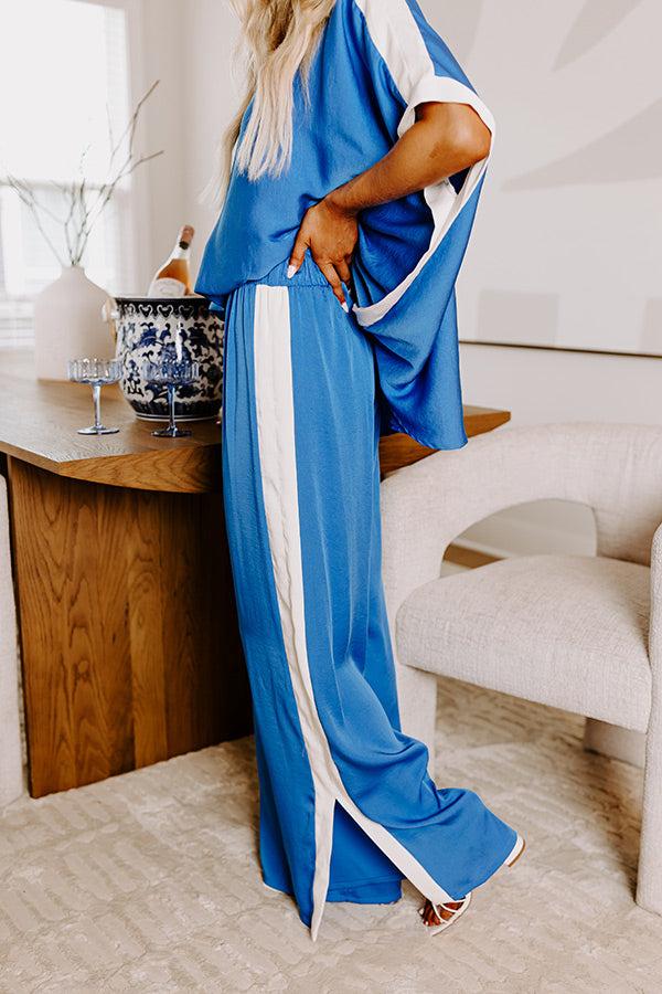 Impressions Brooklyn Babe High Waist Pants In Ocean Blue