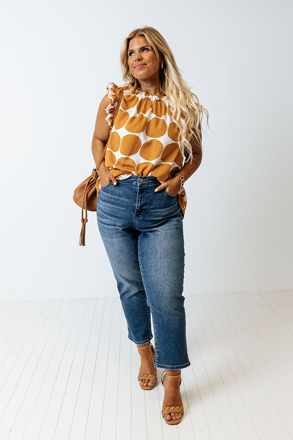 Impressions Brunch And Go Shift Top In Camel Curves