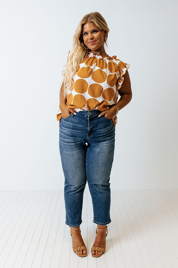 Impressions Brunch And Go Shift Top In Camel Curves