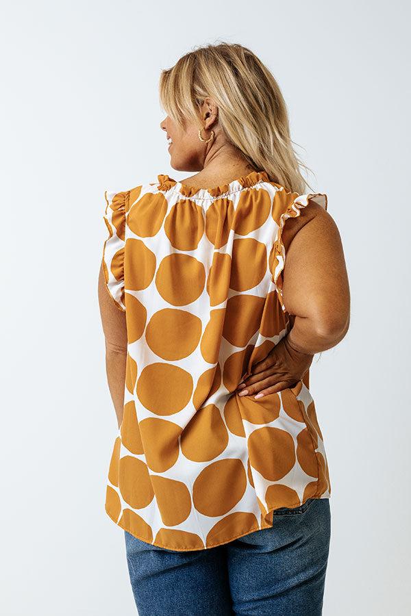 Impressions Brunch And Go Shift Top In Camel Curves