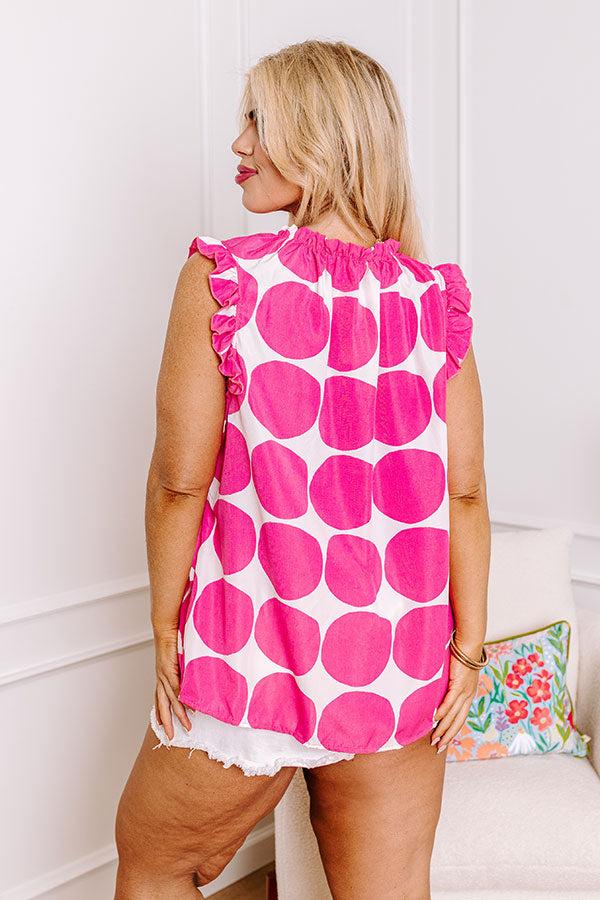 Impressions Brunch And Go Shift Top In Hot Pink Curves