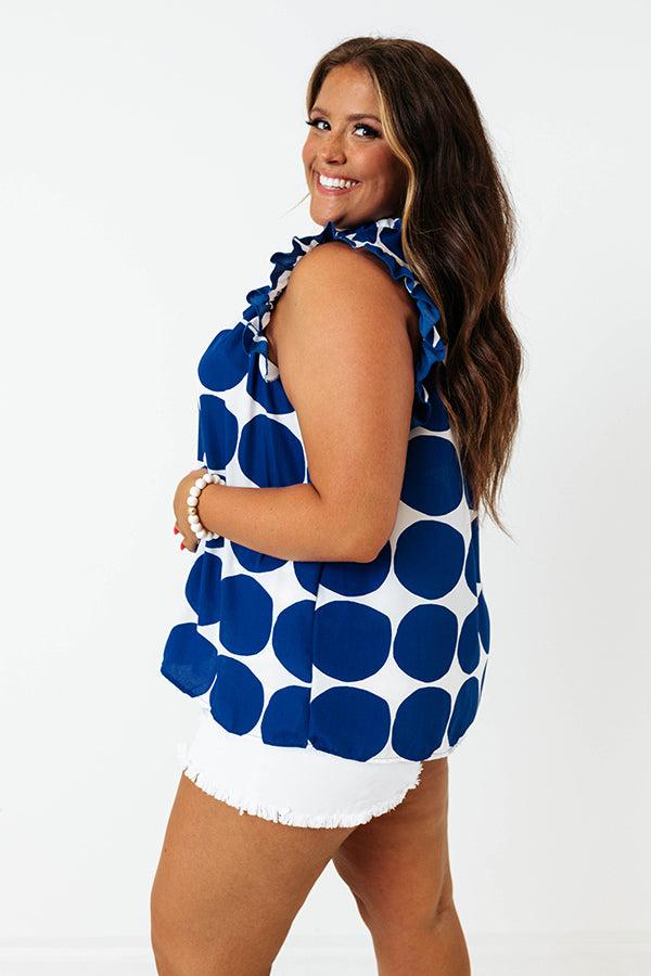Impressions Brunch And Go Shift Top In Royal Blue Curves