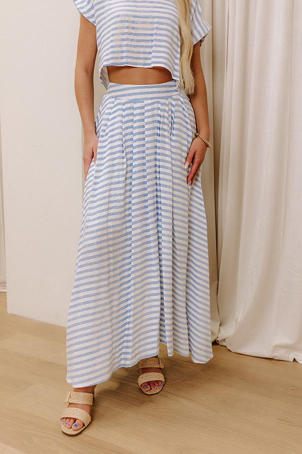 Impressions Brunch On The Pier High Waist Stripe Maxi Skirt